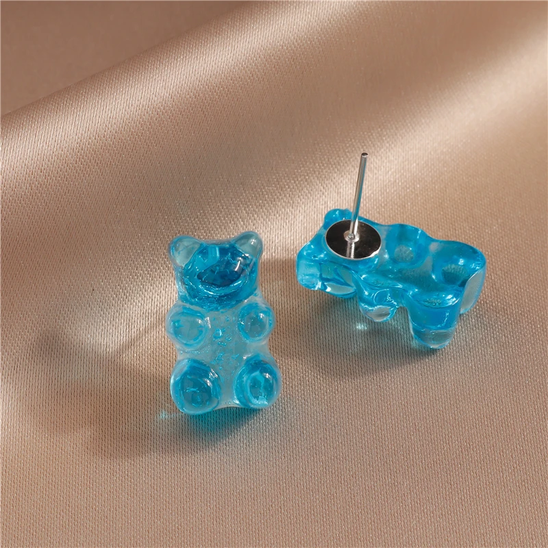 Nette Gummibärchen Ohrstecker für Frauen Candy Farben Tier Baumeln Ohrringe Brincos Femme Mädchen Party Urlaub Schmuck Geschenke – Detail 5