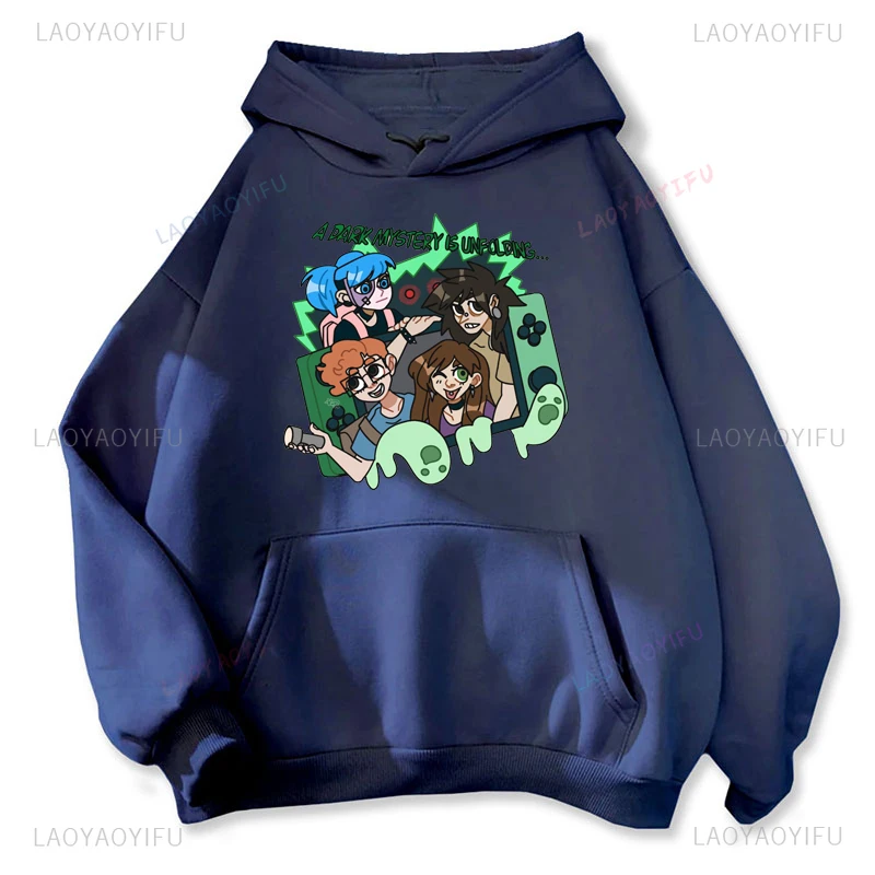 Sally Face Man Print Hoodie Horror Game Kawaii Harajuku Anime Drop Shoulder Fashion Casual Hip-hop Gothic Winter Streetwear