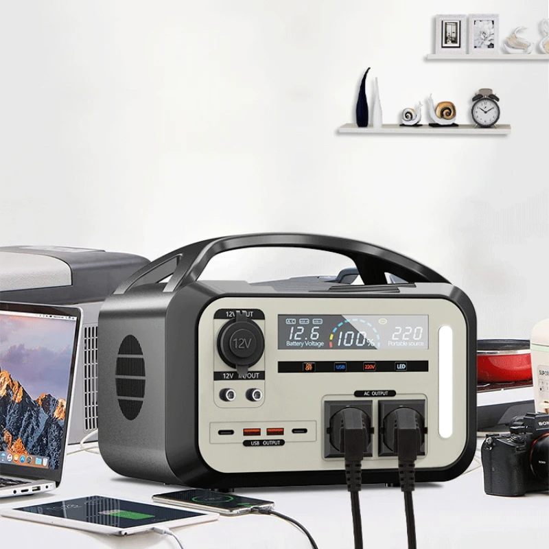 

600W Portable Power Bank USB Phone Charging Home Energy Supply Indoor Solar Power Storage System