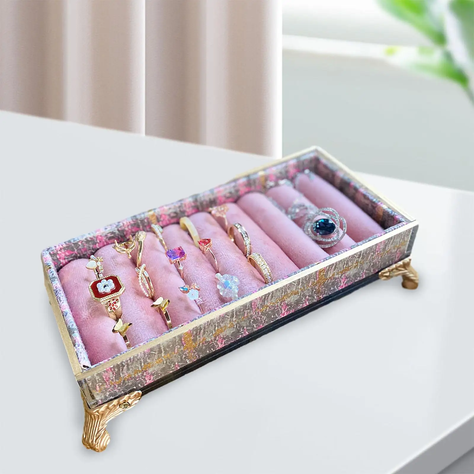 Jewelry Display Tray Bracelet Organizer Portable Ear Studs Earring Storage Case Jewelry Holder for Women Cabinet Home Shops