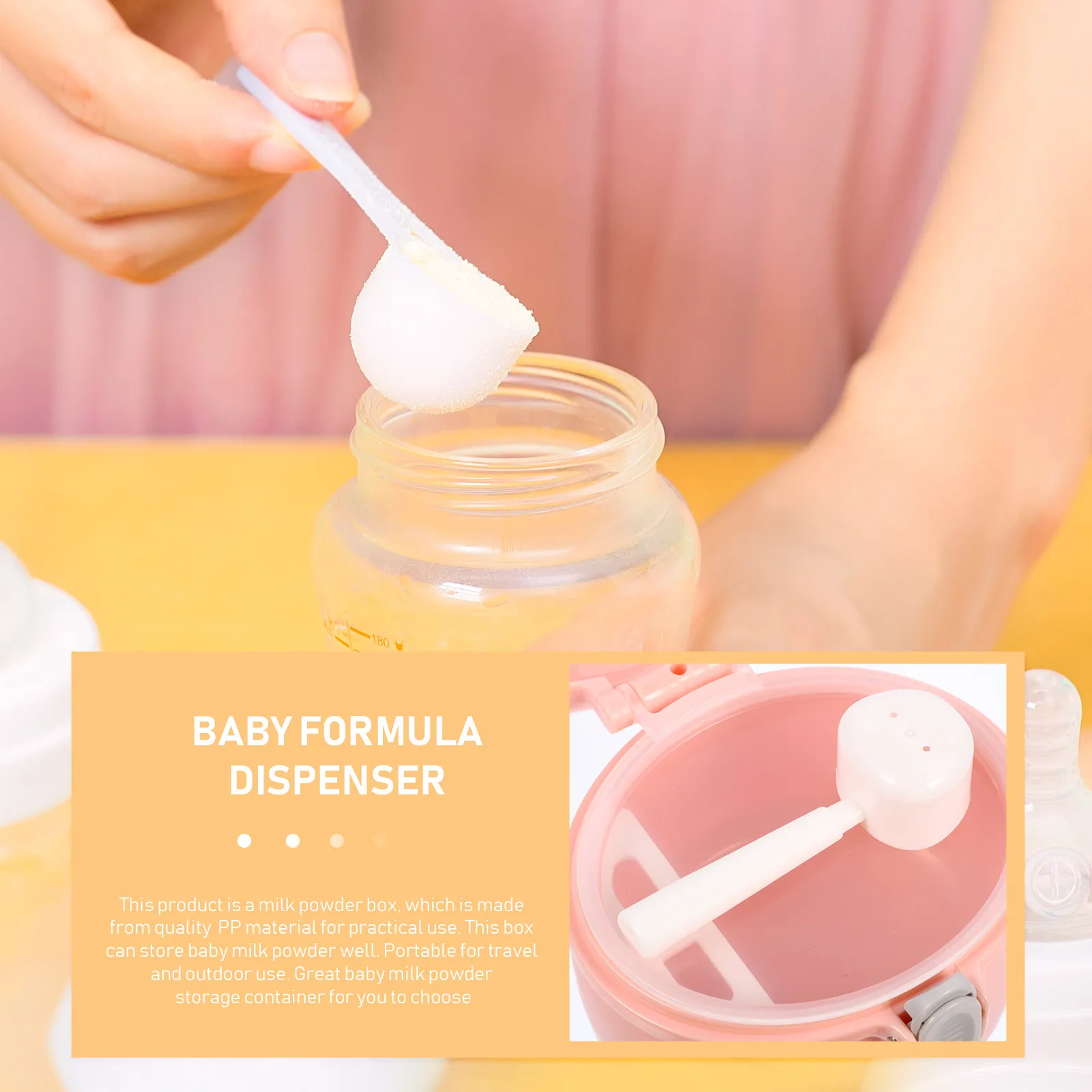 

Milk Powder Dispenser Formula Container with Built-in Scoop Scraper Sealed Leakproof Large Capacity Storage Box for Baby Formula