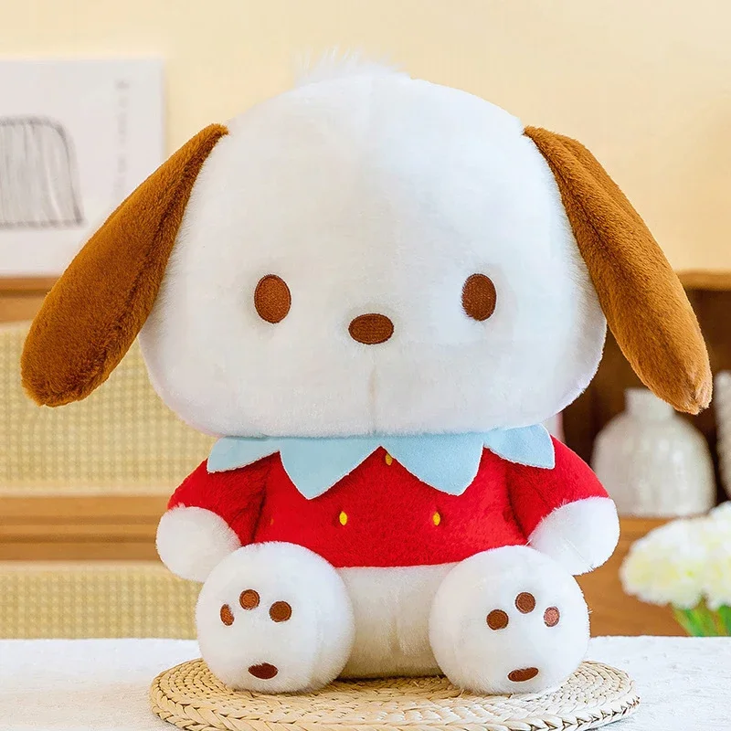 

Kawaii Sanrio Strawberry Pacharo Dog Plush Toy Large Stuffed Doll Cuddly Pillow Cute Puppy Soft Toy for Kids Birthday Gift Bed