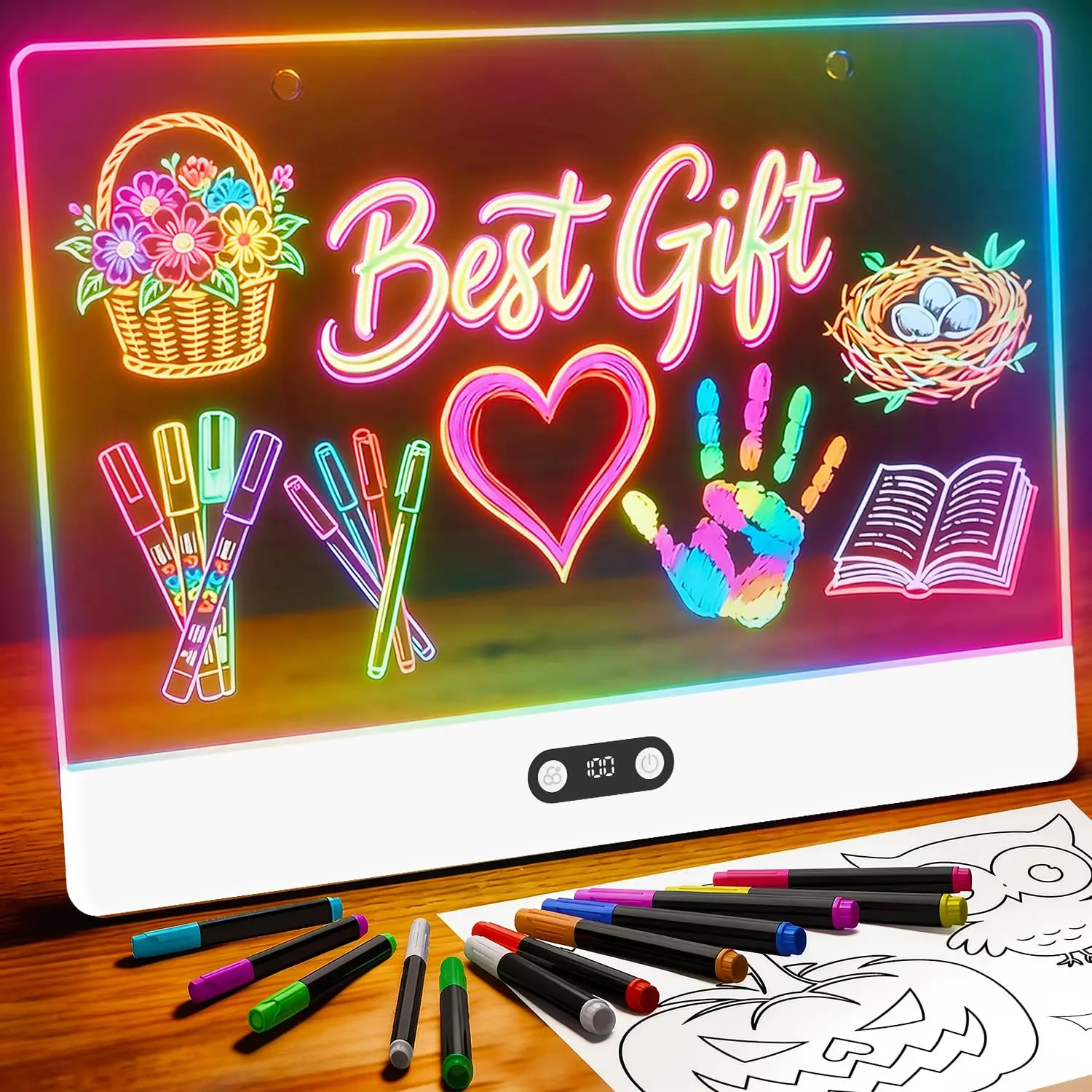 Rechargeable LED Drawing Board for Kids, 16
