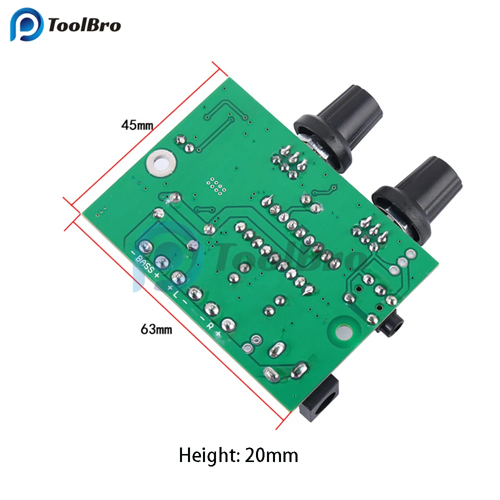 2.1 Channel Class D HiFi Power Amplifier Board 25W+6W+6W DC 6.5-15V Sound Amp Volume Control for Speaker Subwoofer Home Theater