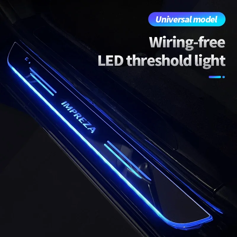 Acrylic USB Power Moving LED Welcome Pedal Car Scuff Plate Pedal Door Sill Pathway Light for Subaru IMPREZA  Auto Accessories