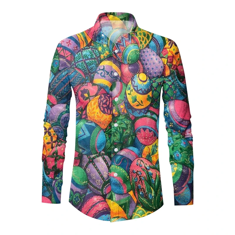 

Fashion 3D Printed Pattern Comfort Long Sleeve Shirt New Men's Casual High-quality Shirt Collar Single Breasted Men's Clothing