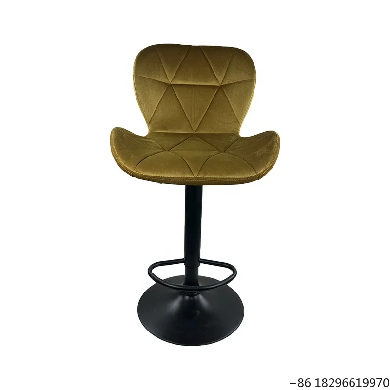 modern-nordic-checkered-velvet-bar-stools-counter-height-upholstered-chair-for-kitchen-home-bar-commercial-use