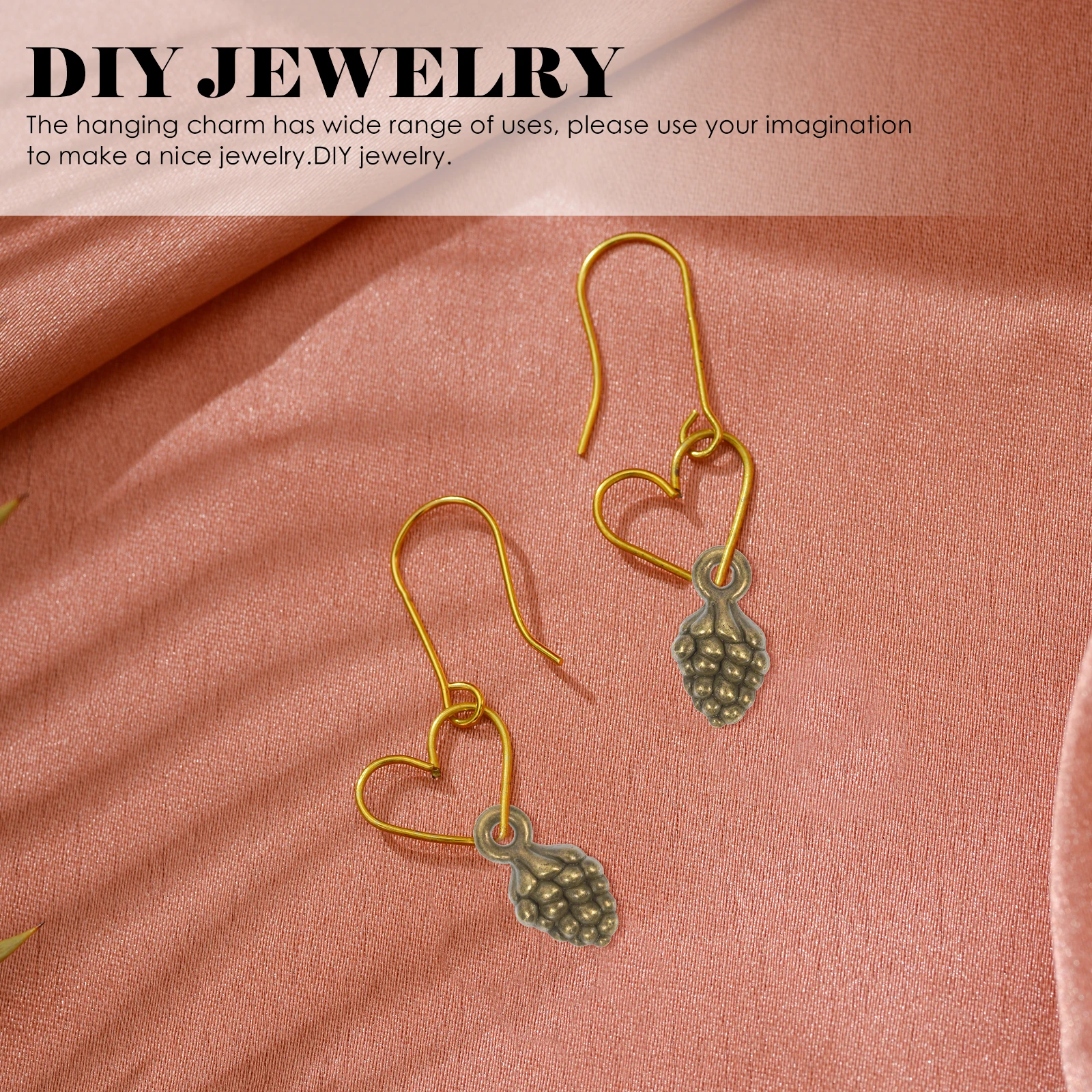 

100 Pcs Pineapple Jewelry Necklace Fruit Pendant Charms for Earrings Making Sterling Silver Alloy Leaf Decorative