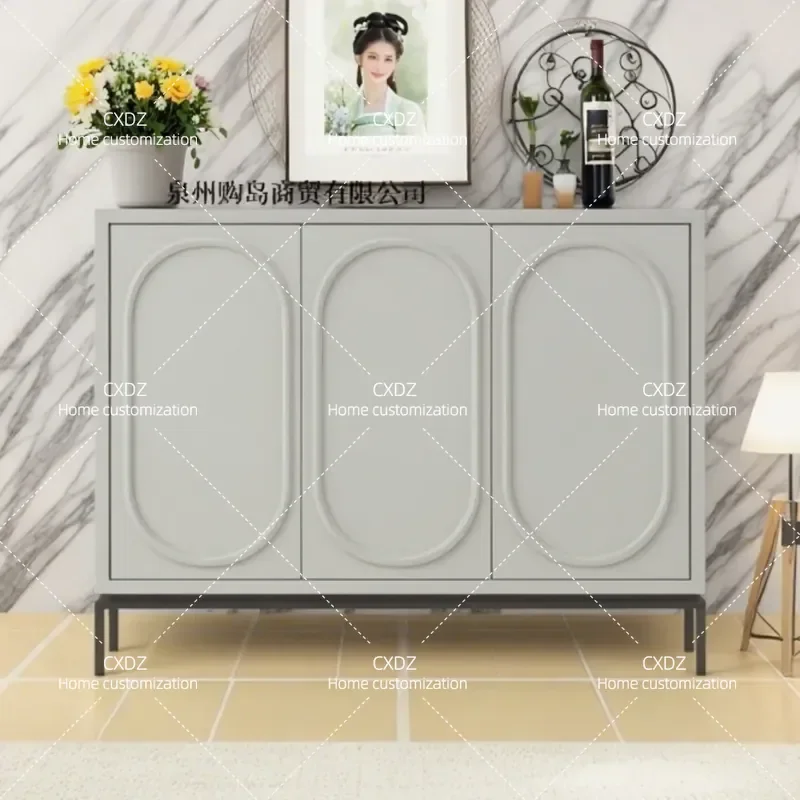 Solid Wood Dining Side Cabinet Multi Functional Storage Locker Entrance Shoe Cabinet Tea Cabinet with Paint Finish