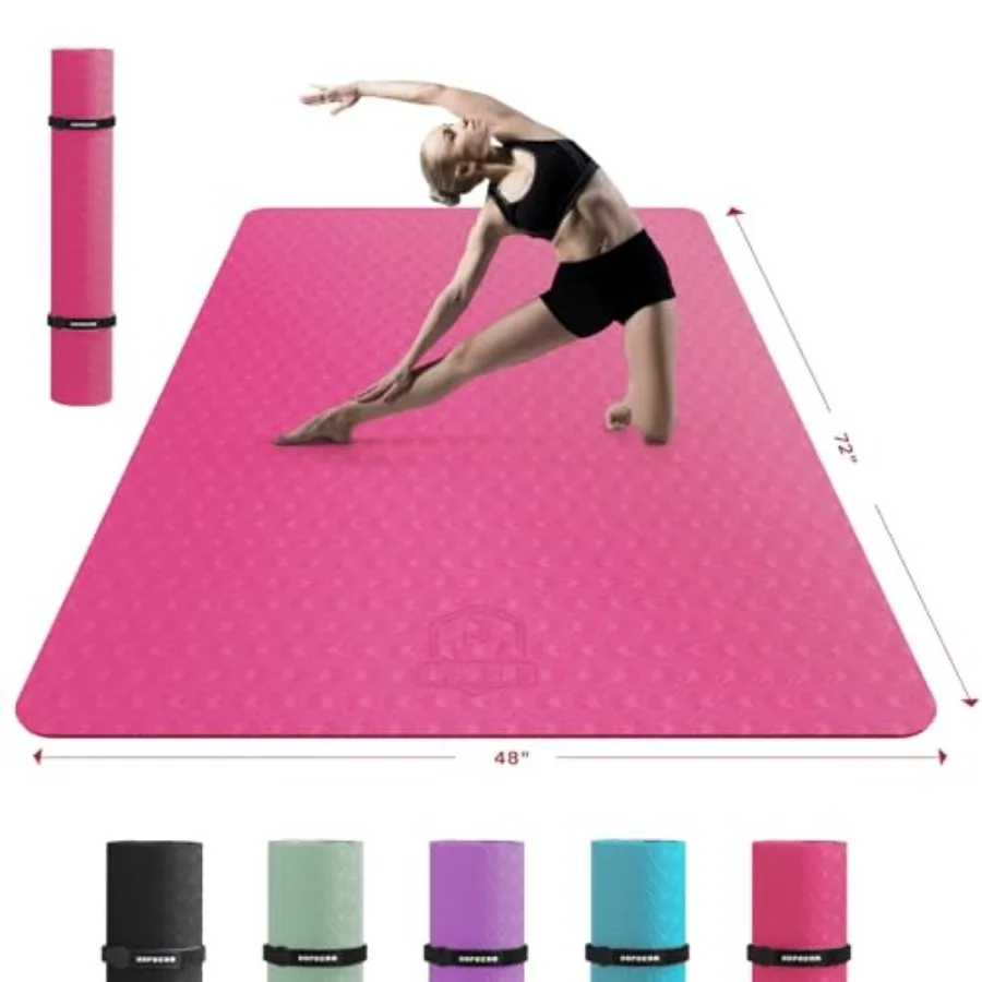 

Extra Large Yoga Mat 72x48/78x54 1/4/1/3 Thick Non-Slip Durable Eco-Friendly Wide Exercise Mat for Home Workouts Yoga Pilates S