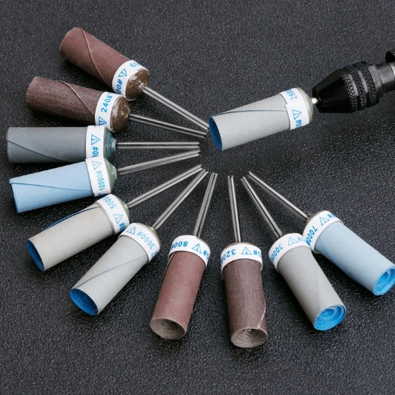 13Pc 2.35mm Shank Grit 180-7000 Wet Dry Sandpaper Sanding Bar Rod Stick Polishing Grinding Heads For Grinder Rotary Tool