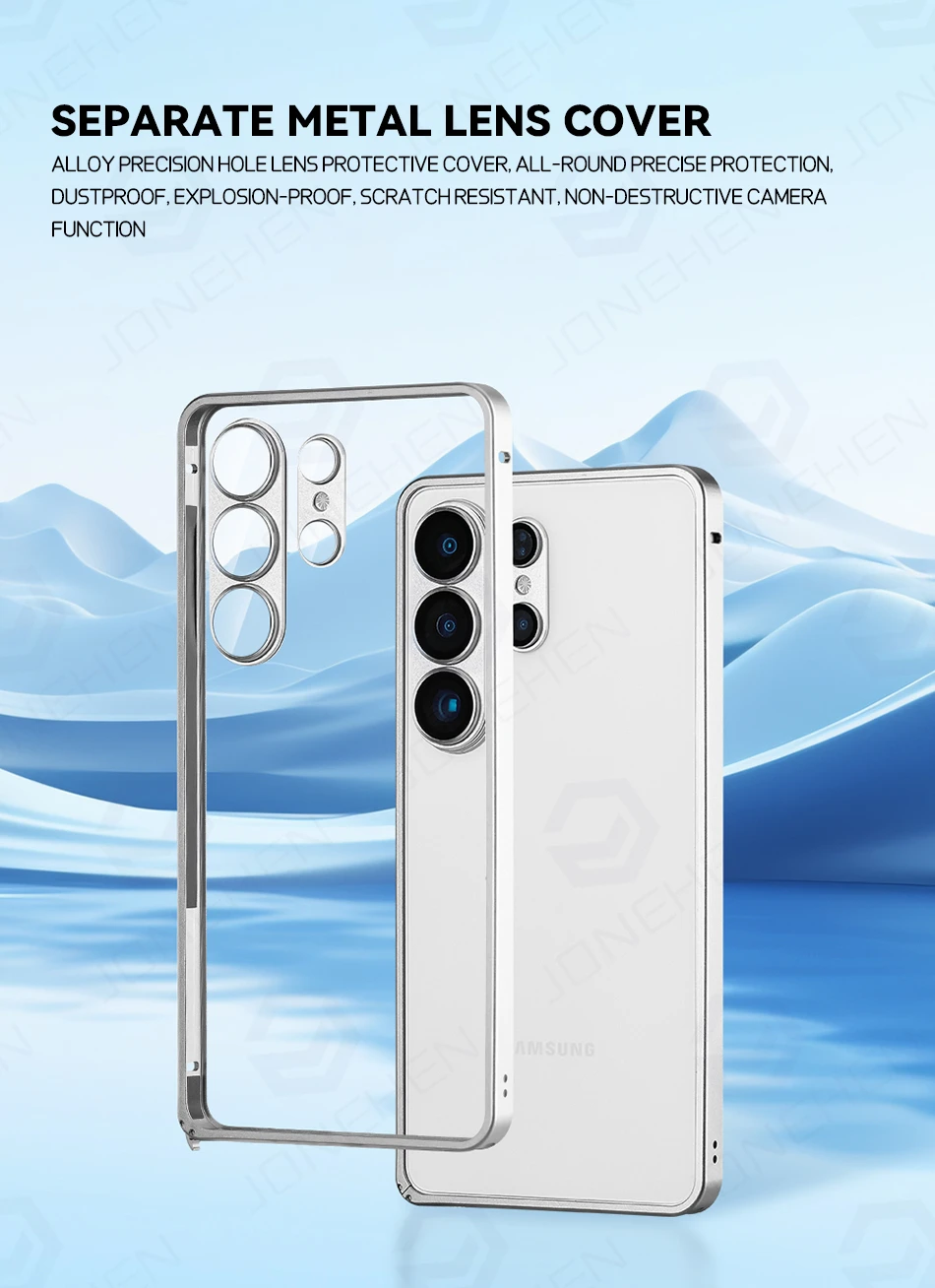 Luxuriöser Leichter Aluminium-Metallrahmen für Samsung Galaxy S25 S26 Ultra S26Ultra Legierungs-Stoßfänger Objektivschutzfolie Rückseitiges Zubehör – Detail 4