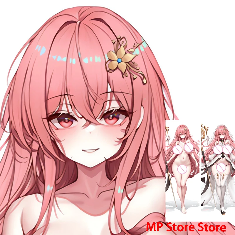 Dakimakura Big boobs Long pink hair Bare feet  Double-sided anime life-size hugging pillowcase Adult pillows cover