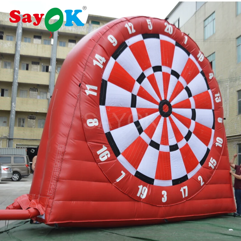 5x5m Outdoor Inflatable Soccer Dart Inflatable Football Dart Board With 6 Inflatable Balls For Sports Games Party