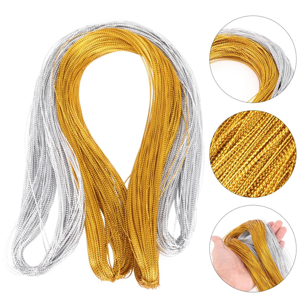 

1Set Colorful Wrapping Threads Gift Golden Silver Thread 100 Meters Long Strong Soft Wire for Christmas Decoration Invitation