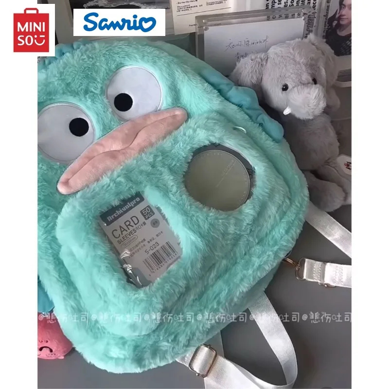 Miniso Sanrio مهرج الأسماك حقيبة كتف شفافة لطيف أفخم على ظهره طالب القبيح الأسماك على ظهره مقلمة لطيفة حقيبة Kawaii