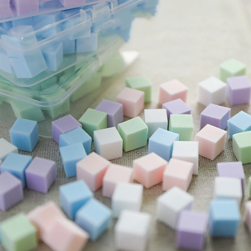 50 Teile/schachtel Nail art Schwamm Weiche Schwämme Macaron Farbe Nail art Stamper Werkzeuge Maniküre DIY Kreative Nagel Liefert Werkzeuge