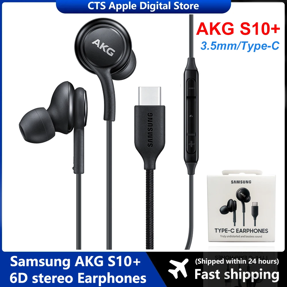 Original Samsung AKG S10+ 6D stereo Earphones 3.5mm Type C Interface In Ear Headphone For Samsung Galaxy S8 S9 S10 S10+