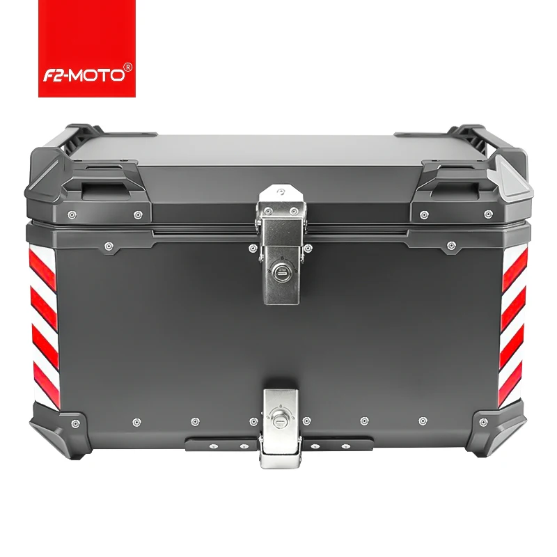 

Modification F2-MOTO 100L Black Aluminum Top Case for Motorbike Waterproof Food Box Delivery with Quick Release Locking System