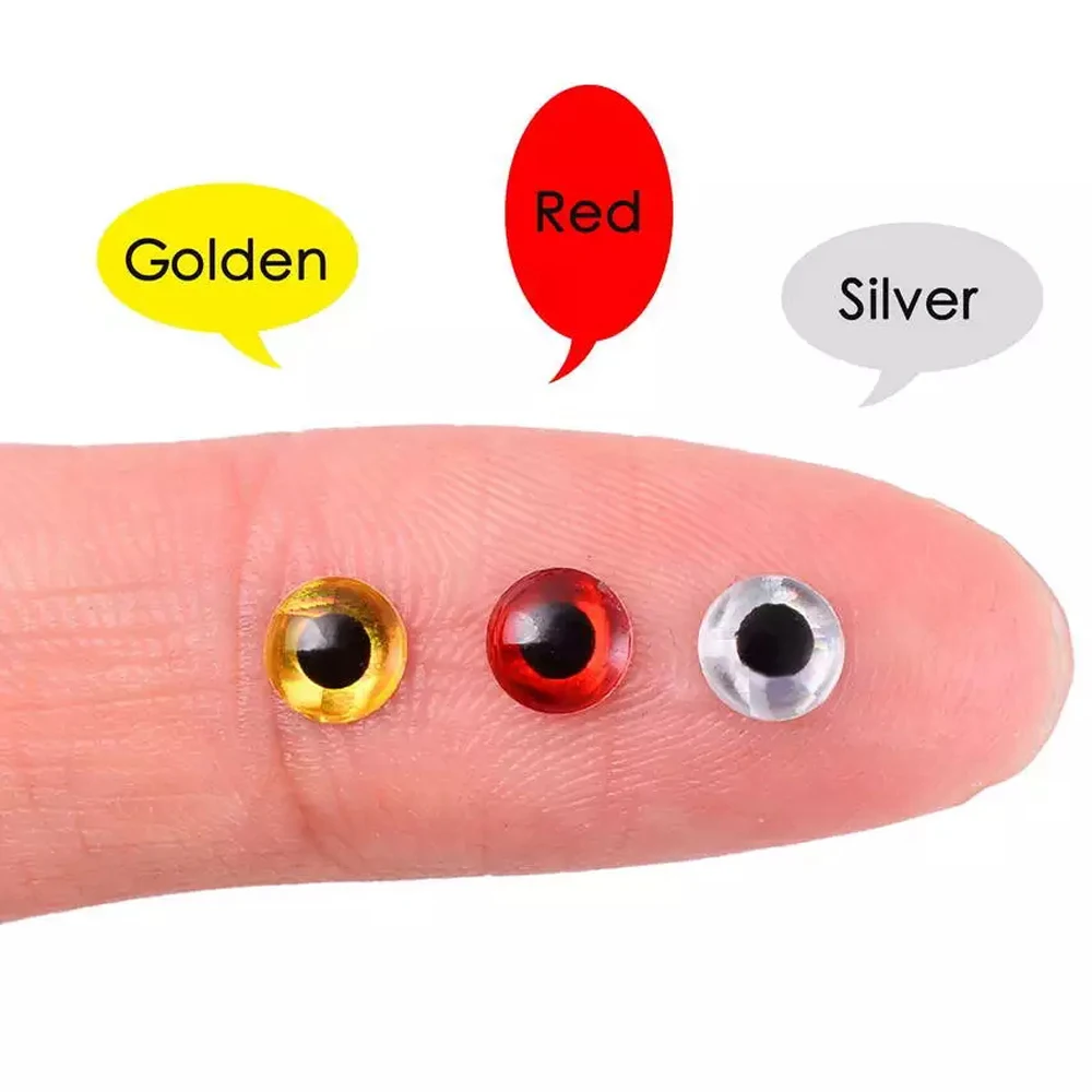 Fishing Sticker 3mm 4mm 5mm 6mm Eyeball 100pcs/lot Simulation DIY Eyes Artificial Fish Eyes 3D Fish Eyes Fishing Lure Eyes