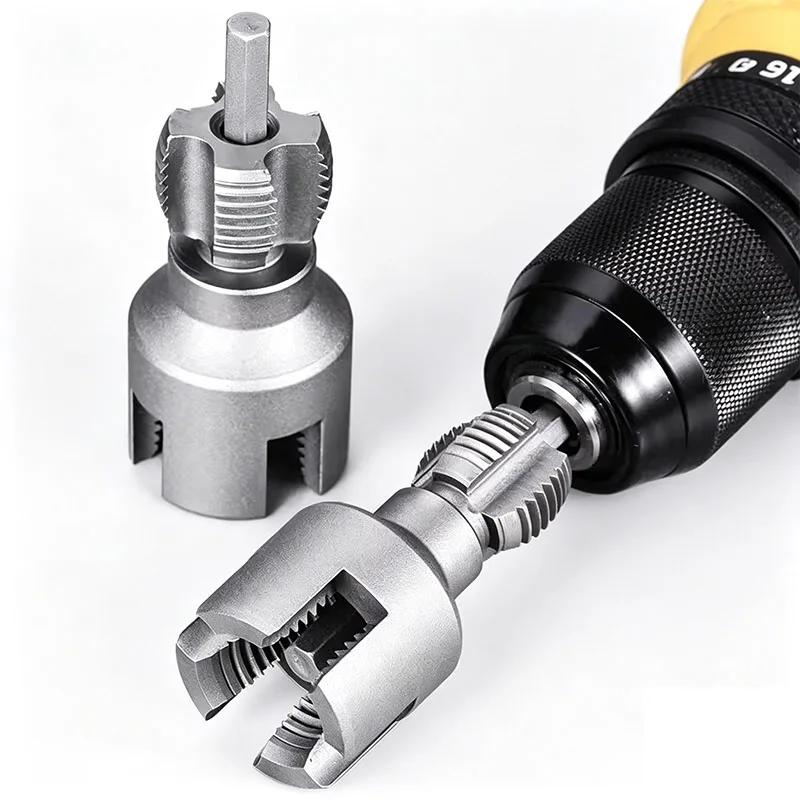 

Pipe Thread Cutting Tool Integrated Internal & External Pipe Threading Tool Electric Drill Compatible PVC Pipe Threader Kit