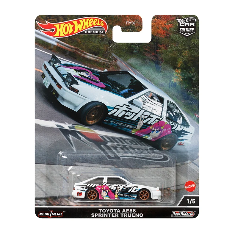 Original Hot Wheels Premium Car Culture Mountain Drifters Diecast 1:64 Voiture Toyota AE86 Trueno Nissan Skyline Toys for Boys