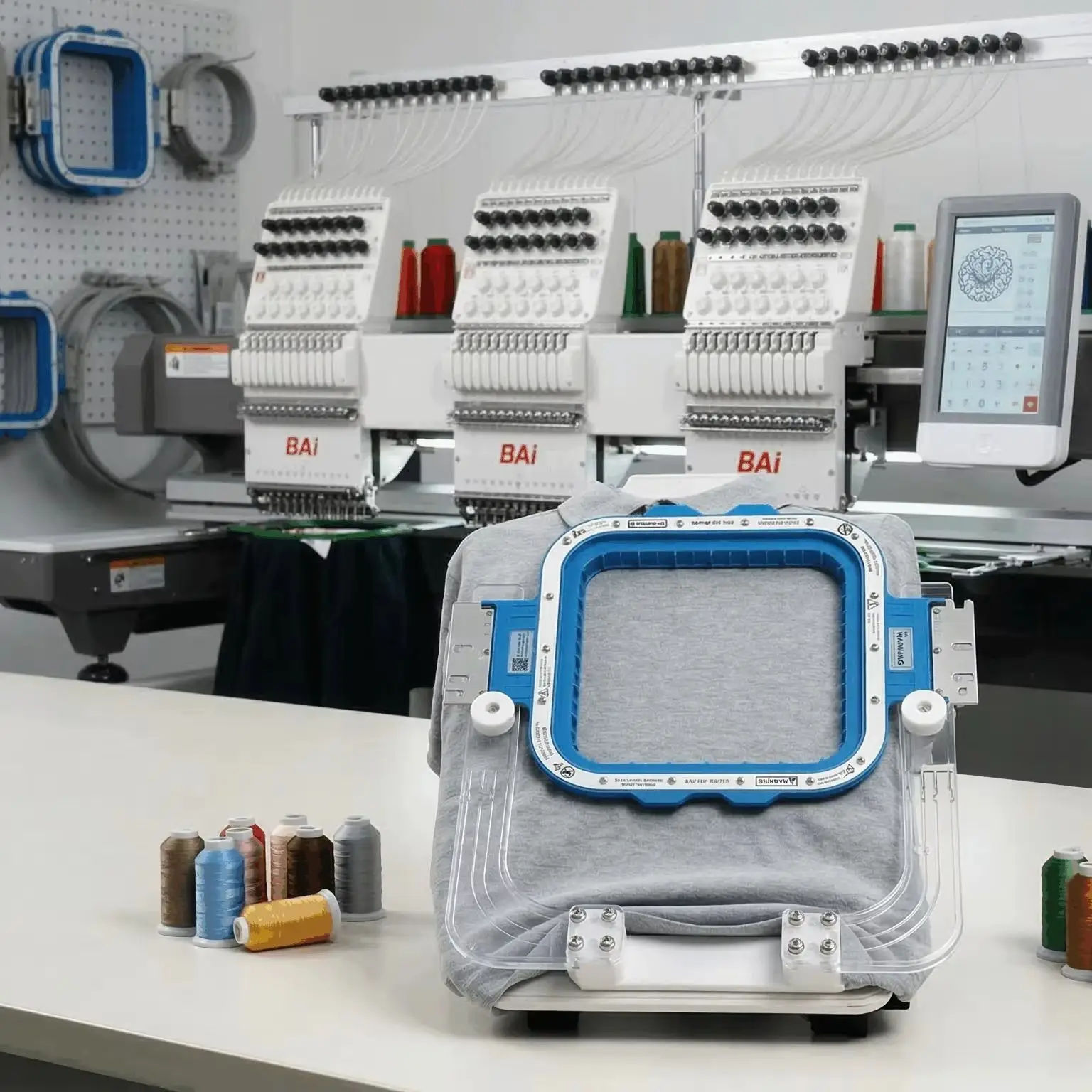 Magnetic Embroidery Hoop Station Kit, Easy Hooping Station with Board for BAI Mirror Vision KESI Tajima Machines