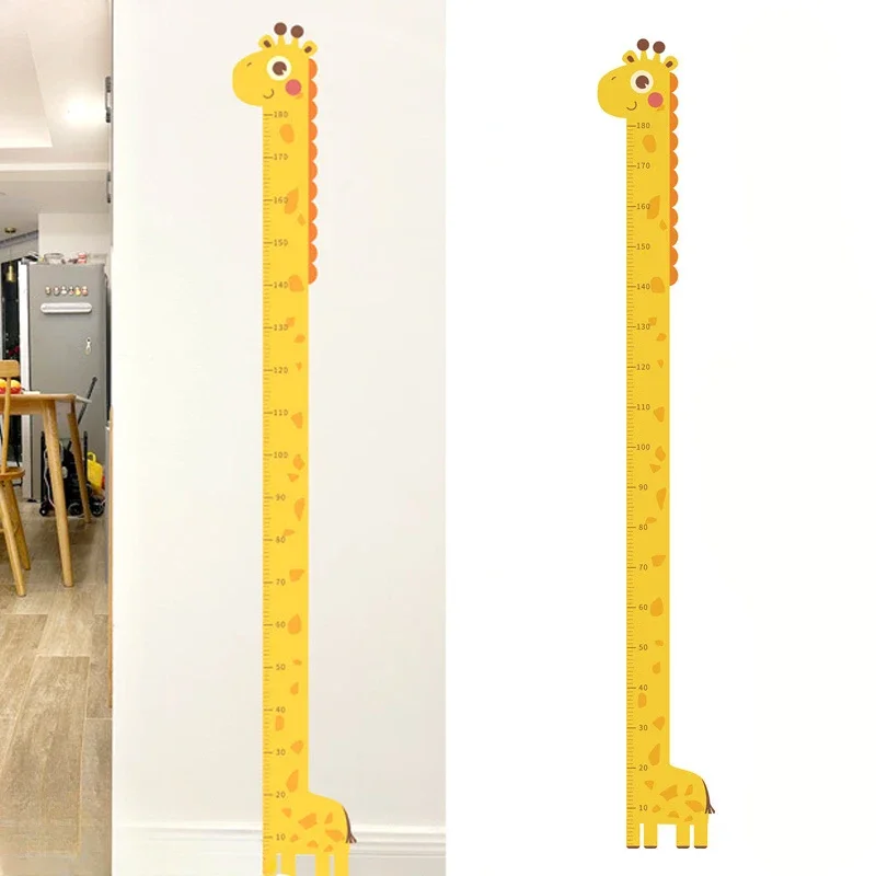 Yellow Giraffe Height Chart Sticker Adorable Wall Sticker Decor for Home Bedroom Classroom Perfect for Kids Room Decoration