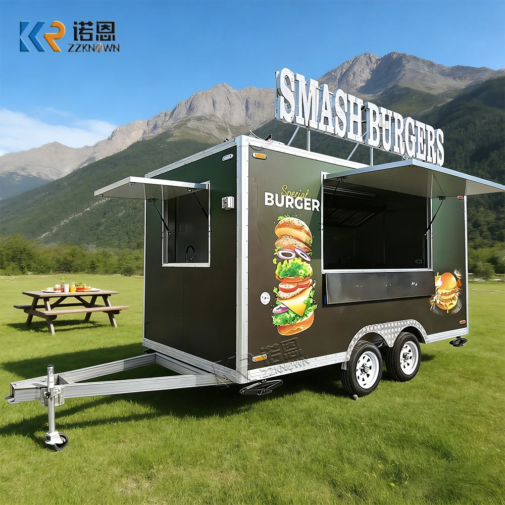 

Custom Small Food Truck Custom Catering Trailer Portable Fast Food Trailer Hot Dog Food Car With Commercial Kitchen