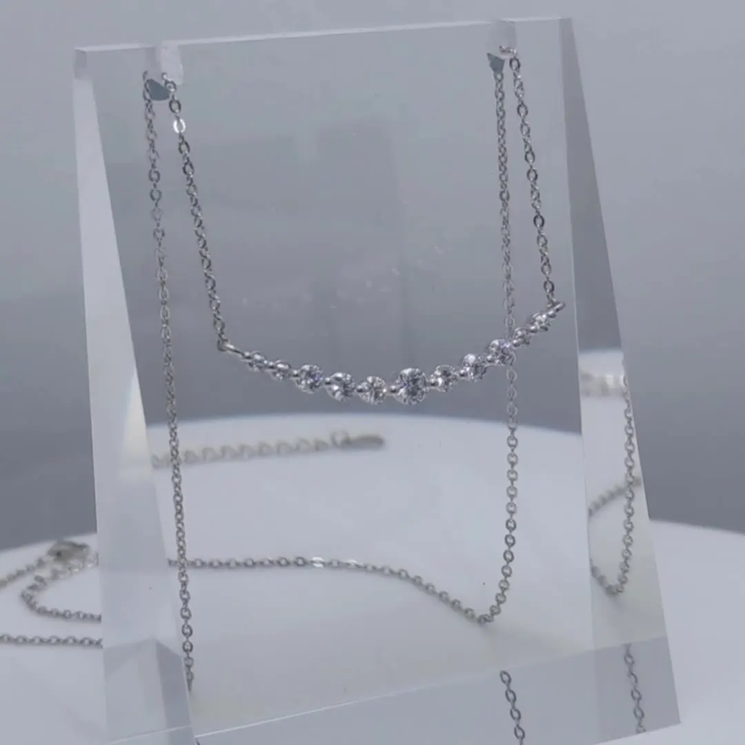 

Wholesale Luxury Fashion 925 Sterling Silver Pyroxene Necklace, Suitable for Women's Certified Wedding Accessories