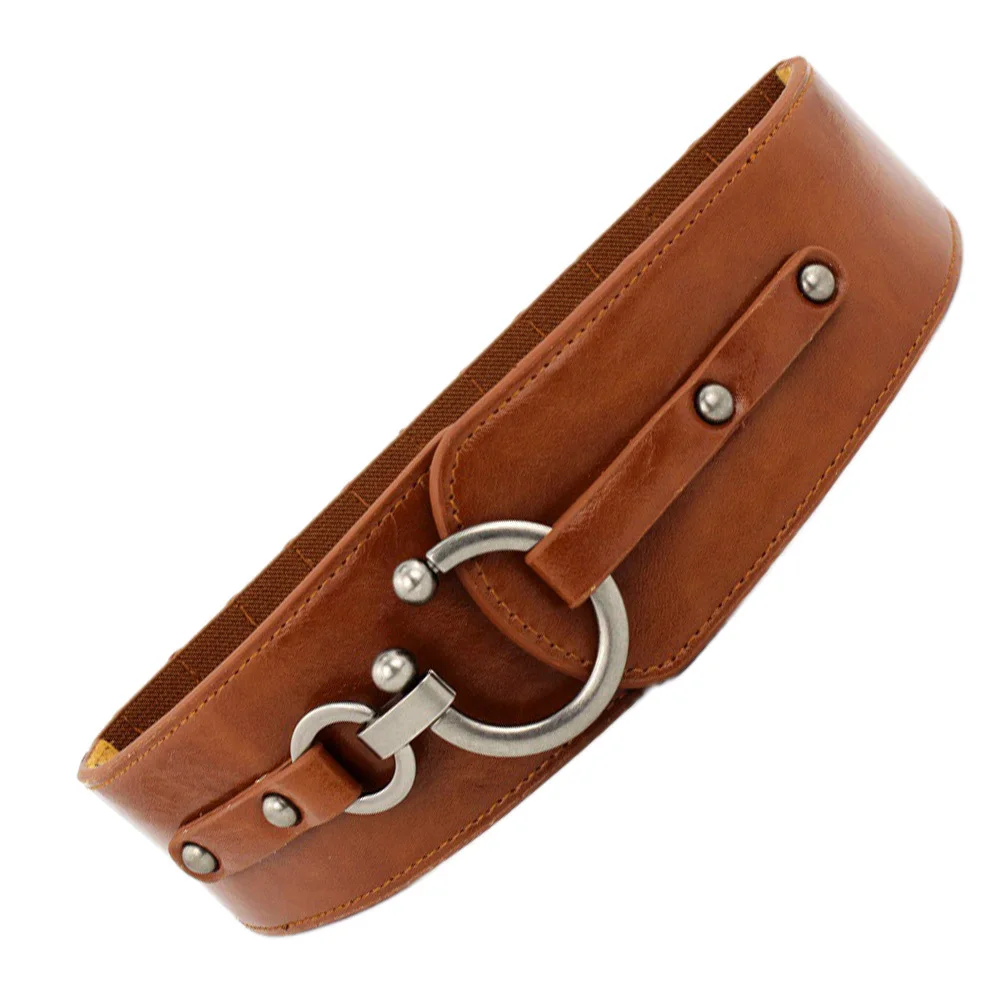 

Elastic Dress Wide Waist Belt Women Chic Alloy Buckle Slim Figure Accessory (M) Durable Non-Fading Wide Dress Belt