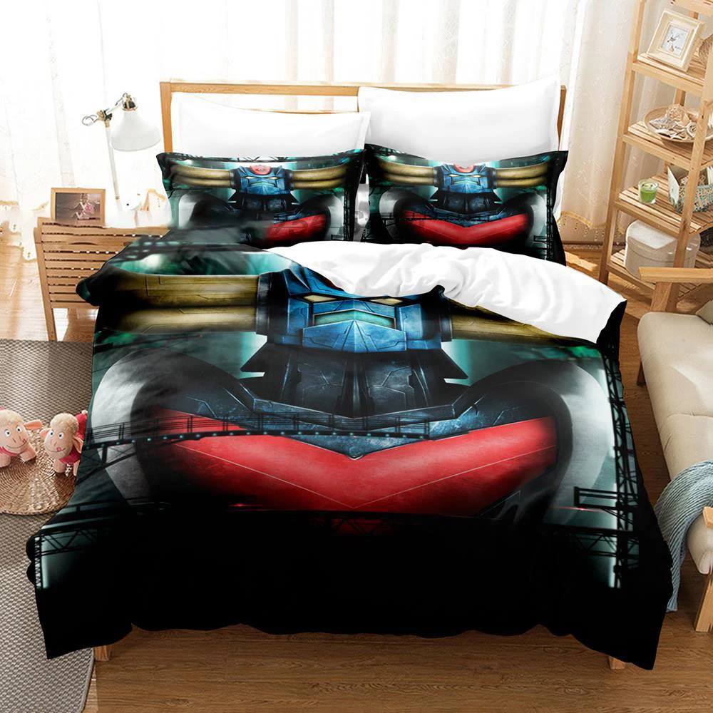 Cartoon Goldorak Grendizer UFO Robo Bedding Set Boys Girls Twin Queen Size Duvet Cover Pillowcase Bed Kids Adult