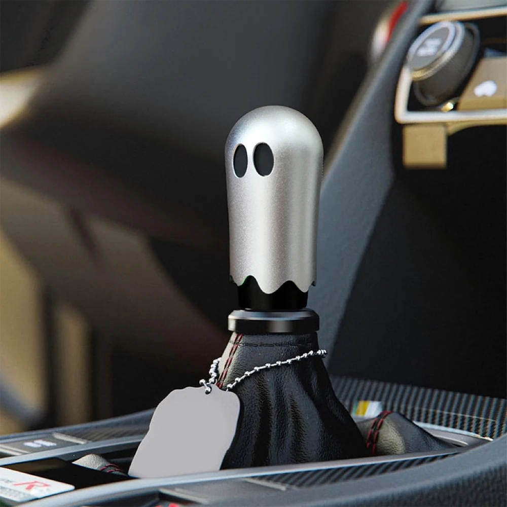 Universal 85MM Aluminum Alloy Car Halloween Cute Gear Shift Knob JDM Ghost Style Shifter Head Knob With Adapters M8 M10 M12