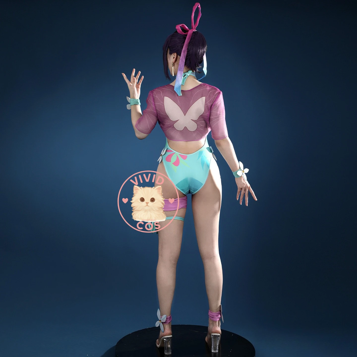 Game Cosplay Costume Anime Psylocke Role Playing Clothes Blue One-piece Swimsuit for Women Comic Con Halloween Party Suits