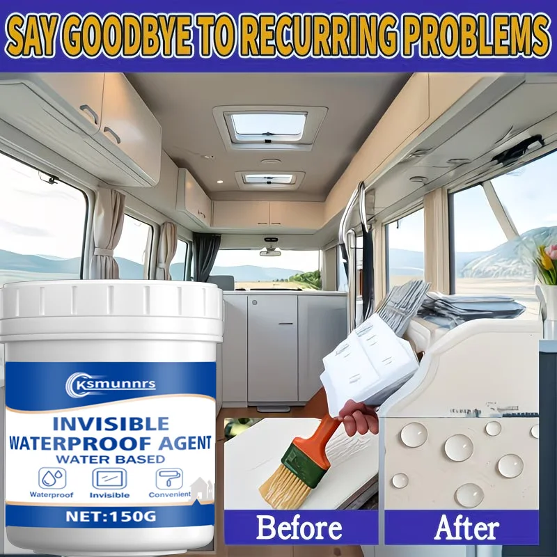 

Transparent Waterproof Sealant – Invisible & Quick-Drying, Suitable for Cars, RVs & Indoor/Outdoor Leak Repair Coating, Durable