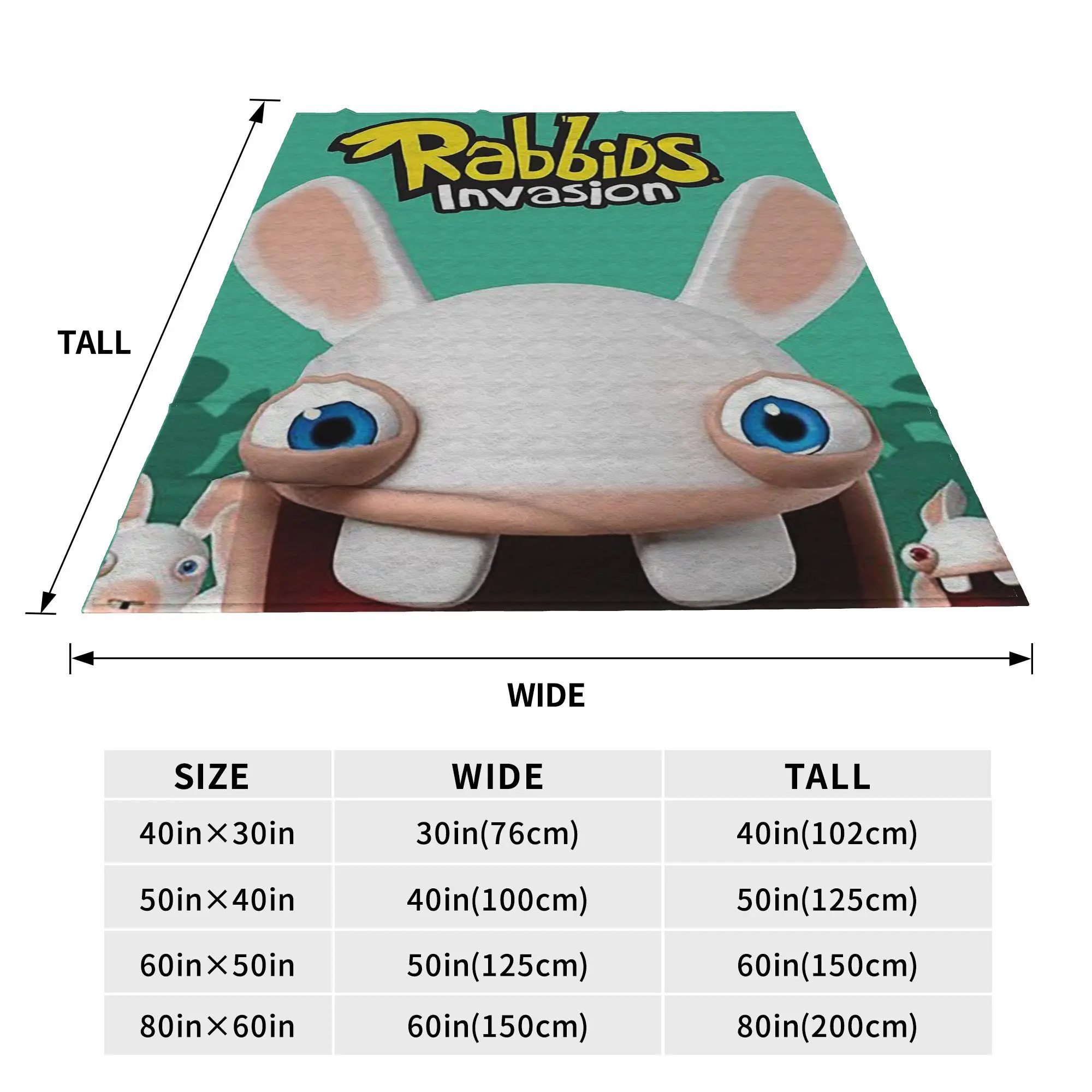 Flannel Throw Blanket Arrival Invasion Rabbits Anime Funny Warm Plush Blankets Bedspread for Bed Living room Home Travel Couch