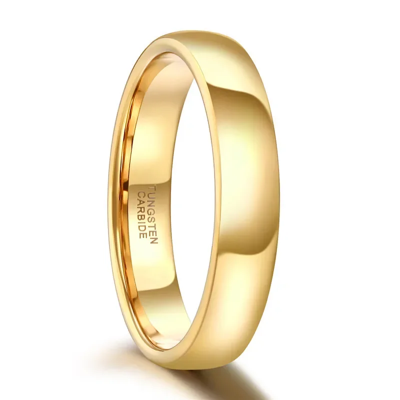 Somen Gold Color Tungsten Ring Couple for Men Women Classic Wedding/Engagement Band 4/6mm Special Valentine\'s Day gift for lover