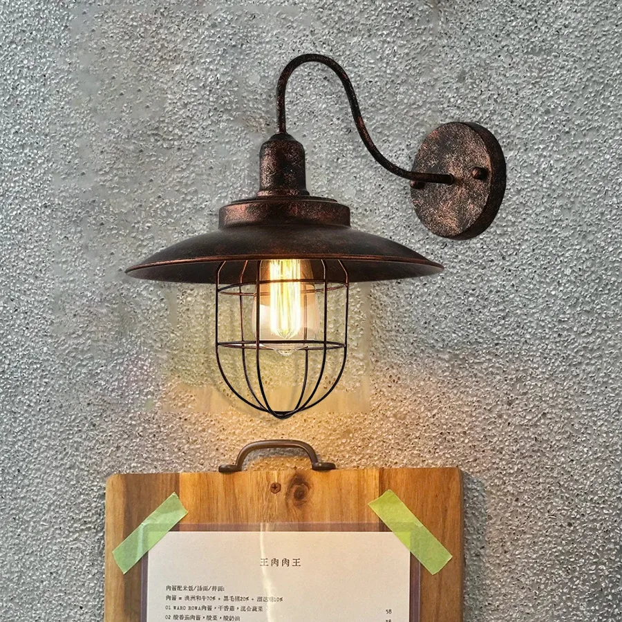 American Retro Industrial Style Restaurant Cafe Hallway Wall Lamp Tavern Dining Bar Personalized Vintage Multi-Color Wall Lights