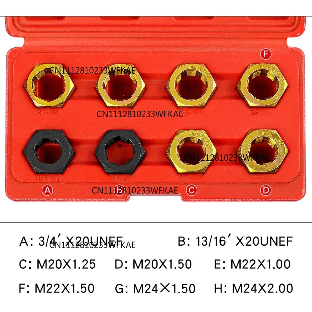8pcs/Set Automotive Drive Shaft Thread Repair Tool Kit Metric Inch Hex Tap And Die Tapping Threading Tool