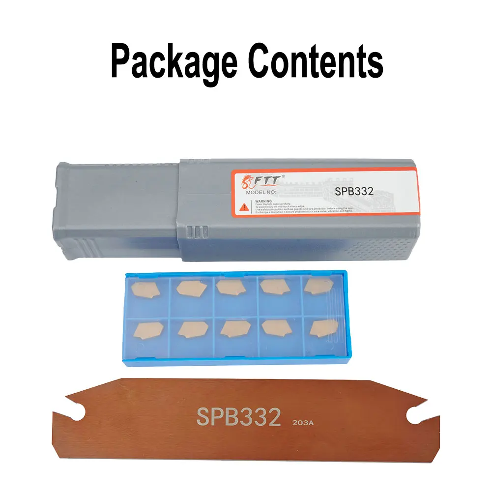 

Professional Cutting Tool Set SPB332 Holder and SP300 Inserts Features 10 Cemented Carbide Blades for Enhanced Durability