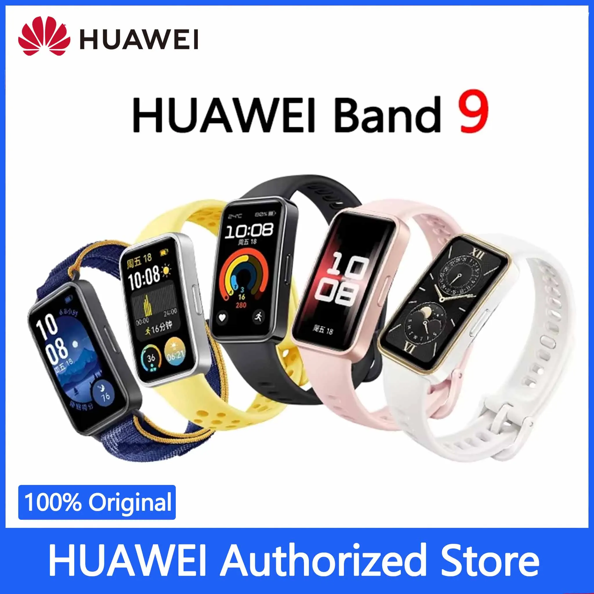

Original HUAWEI Band 9 Fitness Tracker Ultra Slim 8.99mm,14g Lightweight,100+ Workout Modes, Smart Wristband with Sleep Stress