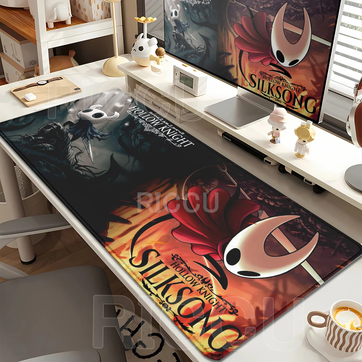 Mousepad Hollow Knight Silksong Gummi Großes PC-Büro-Mauspad Spieltastatur Computer Overlock Gaming HD-Druck XXL Schreibtischunterlage