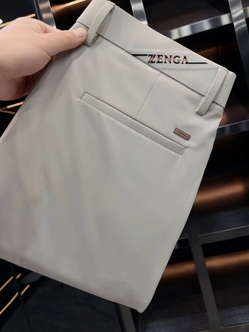 

High Quality Casual Pants for Men New Spring Summer Fashionable Stylish Straight Leg Pocket Detail Washed Effect Zip Fly mid ...