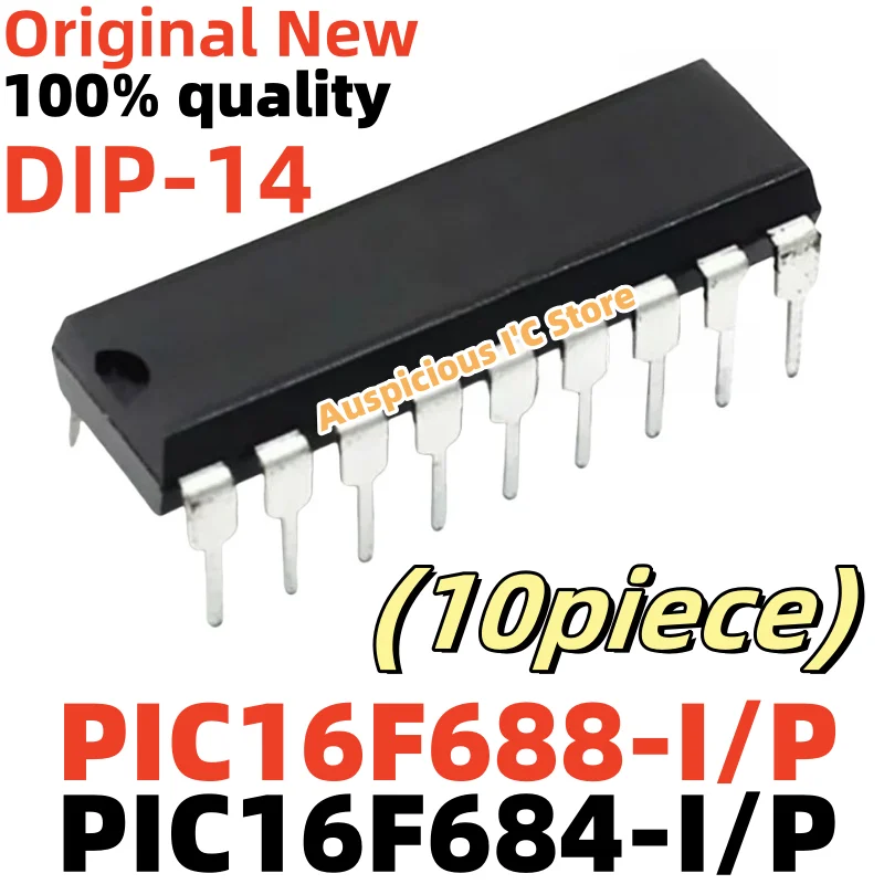 

10pcs 100%New PIC16F688-I/P PIC16F688 I/P PIC16F684-I/P PIC16F684 I/P DIP-14