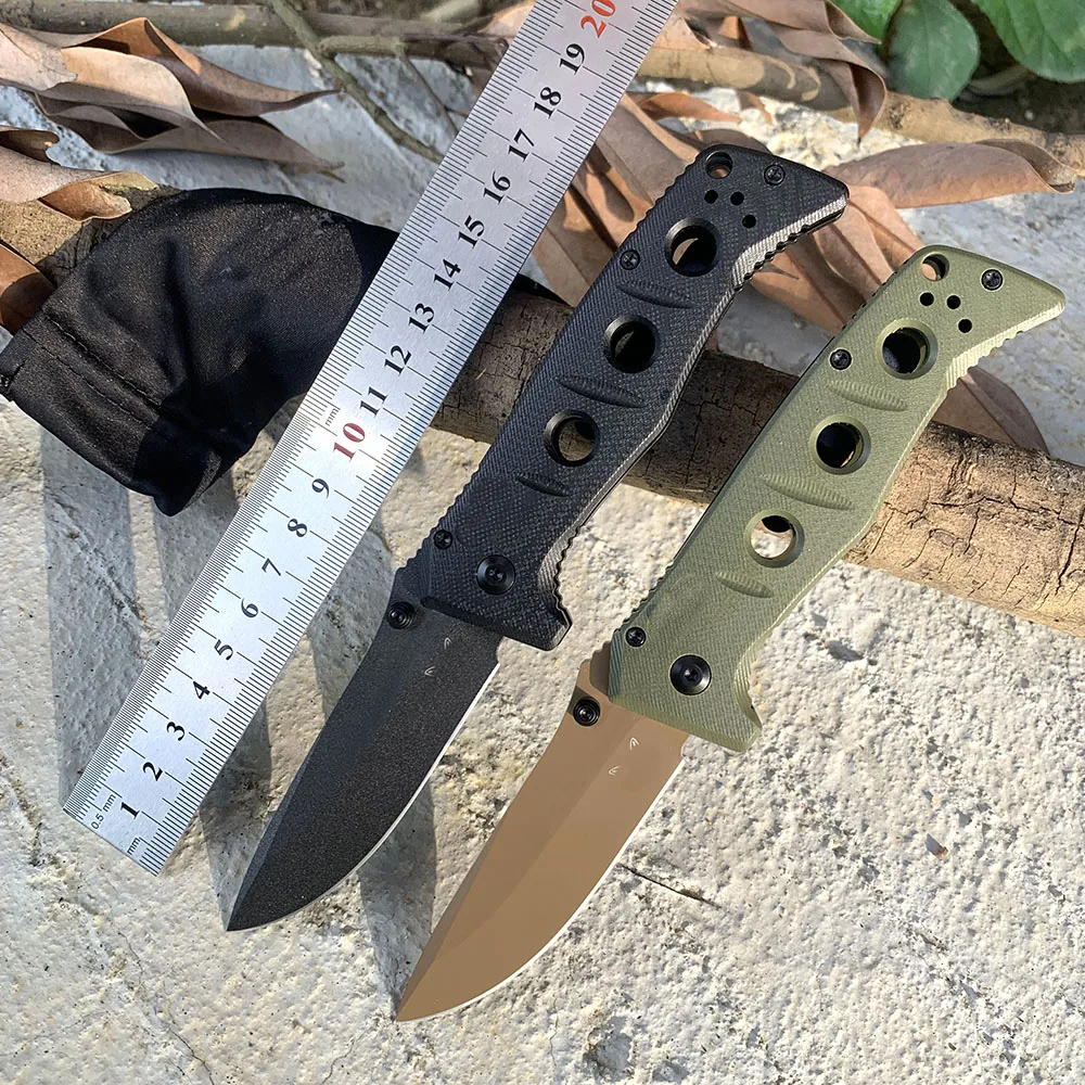 

﻿ B/M 273 Tactical Knife Hunting 9cr18 steel Blade G10 Handle copper gasket Folding Pocket Knives multifunction Tool