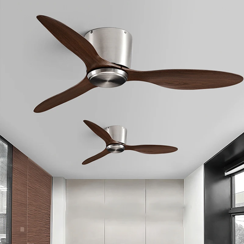 Silver Black White Metal Ceiling Fan Light 42/52 Inches For Living Room Bedroom Restaurant restaurant Remote Control