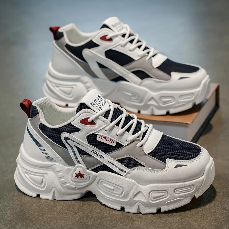 Zapatos Men's Sports Training Shoes Spring Platform Breathable Casual Sneakers Outdoor Soft-soled Wear-resistant Hiking Sneakers