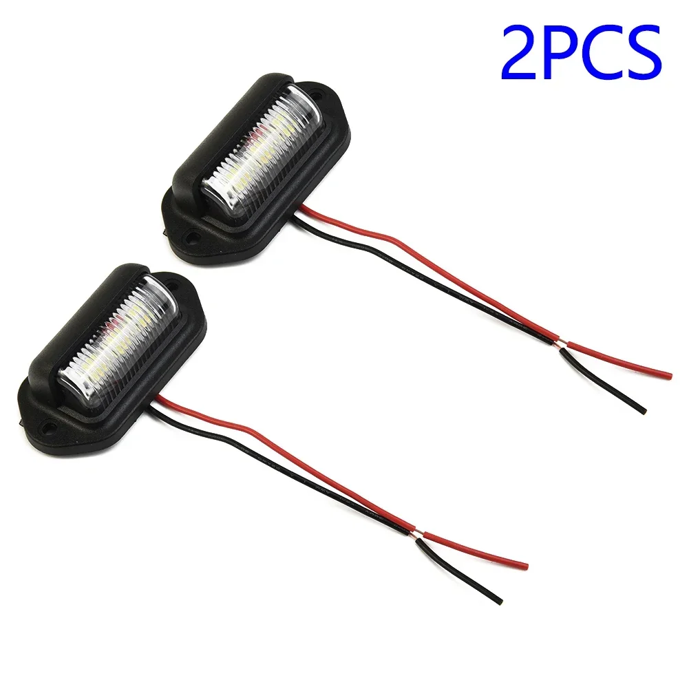 

2pcs Waterproof 6-LED 12V License Plate Light Car Boat Truck Trailer Step Lamp Truck Trailer Step Lamp Car Truck Step Light Repl