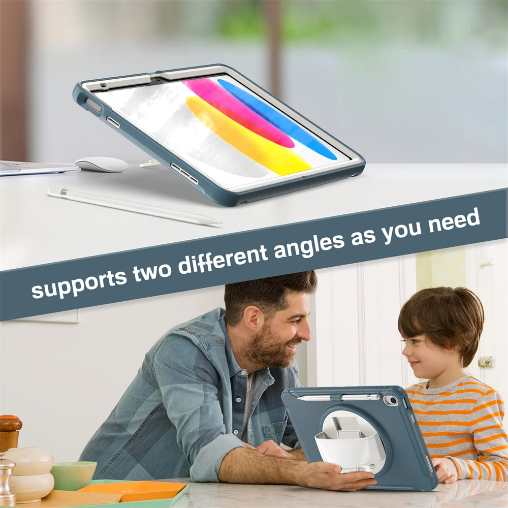 

Armor Stand Heavy Duty Tablet Case For iPad Air 4 5 A16 11th M3 Pro 11 Air 13 11 10.5 10.2 9th 8th 6th 5th 9.7 Mini 6 Shockproof