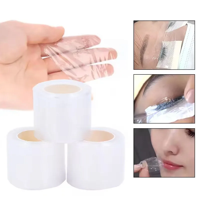 1Roll Tattoo Film Wrap Clear Cover Plastic Disposable Eyebrow Lips Supplies